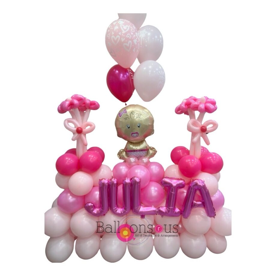 New Baby Girl Arrangement with name