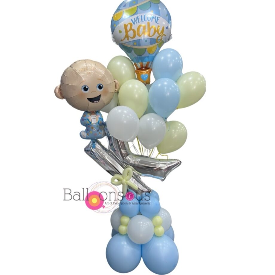 New baby Boy stand with big Letter