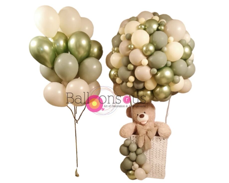 Hotair Balloon with big Helium Bunch
