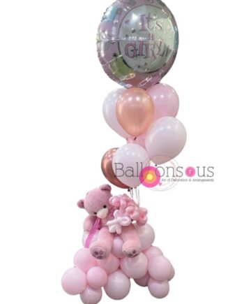 Teddy Bear Stand with Helium Bunch