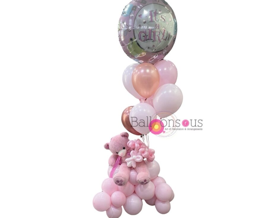 Teddy Bear Stand with Helium Bunch