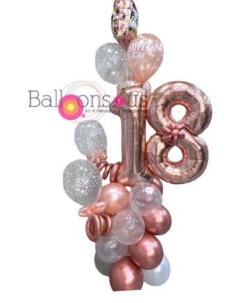 Rose Gold Birthday stand with age