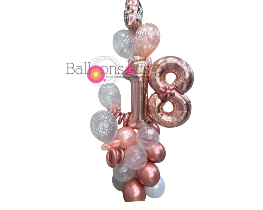 Rose Gold Birthday stand with age