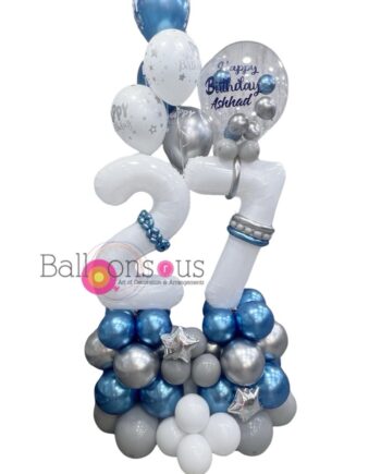 Birthday Stand with Big Age and Customized Balloon