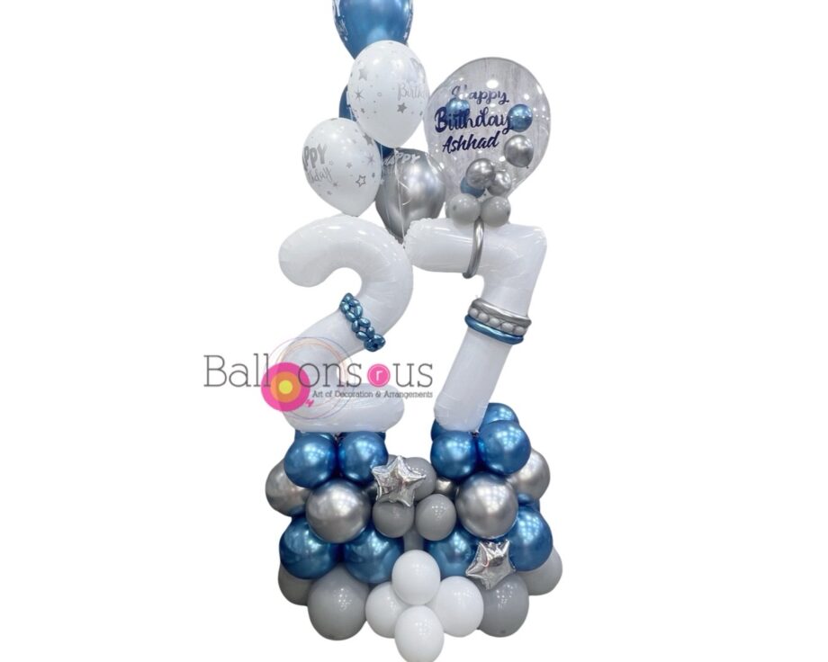 Birthday Stand with Big Age and Customized Balloon