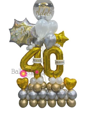 40 Birthday Arrangement with Customized Balloon