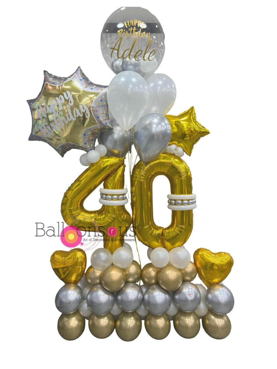 40 Birthday Arrangement with Customized Balloon
