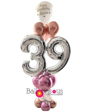 Birthday Bunch of Customized Balloon with Big Age