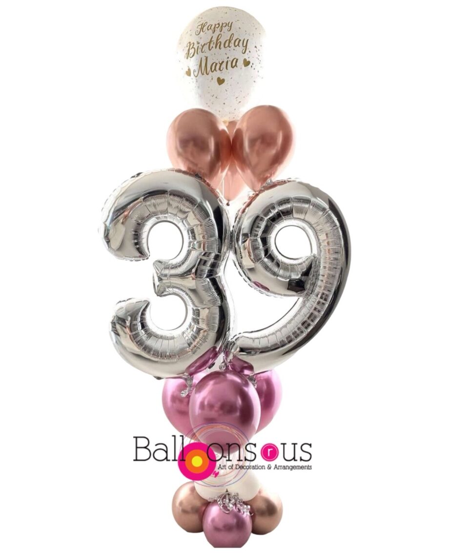 Birthday Bunch of Customized Balloon with Big Age
