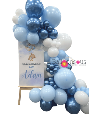 Welcome Stand with Balloon Arch