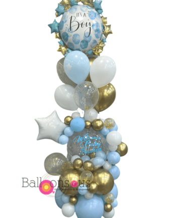 New Baby Boy Bouquet with customized Balloon
