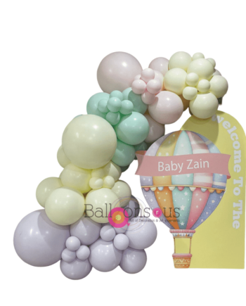 Baby Girl welcoming Board with Balloons