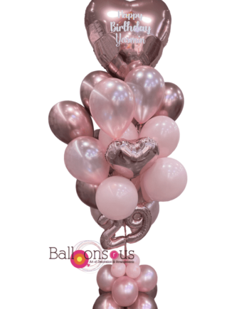 Birthday Bouquet with Big Heart Balloon