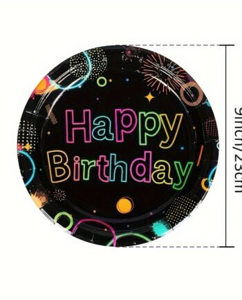 Neon Birthday Plates