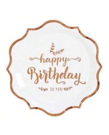 Rose Gold  Birthday Plates