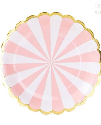 Pink Stripe Plates