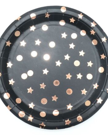 Black with Rose Gold stars