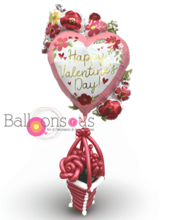 Valentine’s Day Flowers Basket
