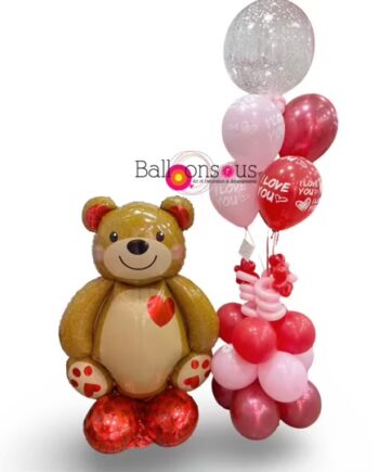 BIG TEDDY BEAR WITH HELIUM BUNCH