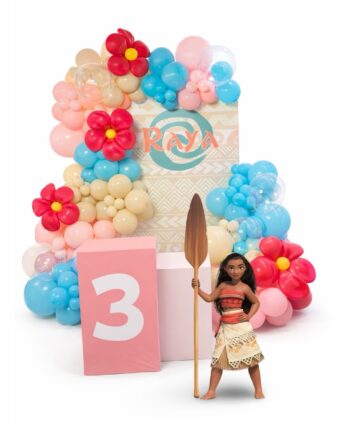 Moana Tropical Island Birthday Balloon Setup | Customized Party Backdrop
